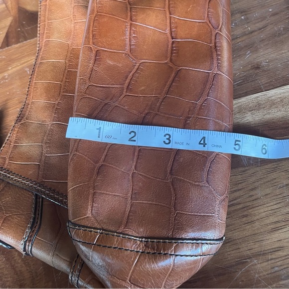 Fossil vintage shoulder bag faux crocodile embossed brown - Picture 11 of 14